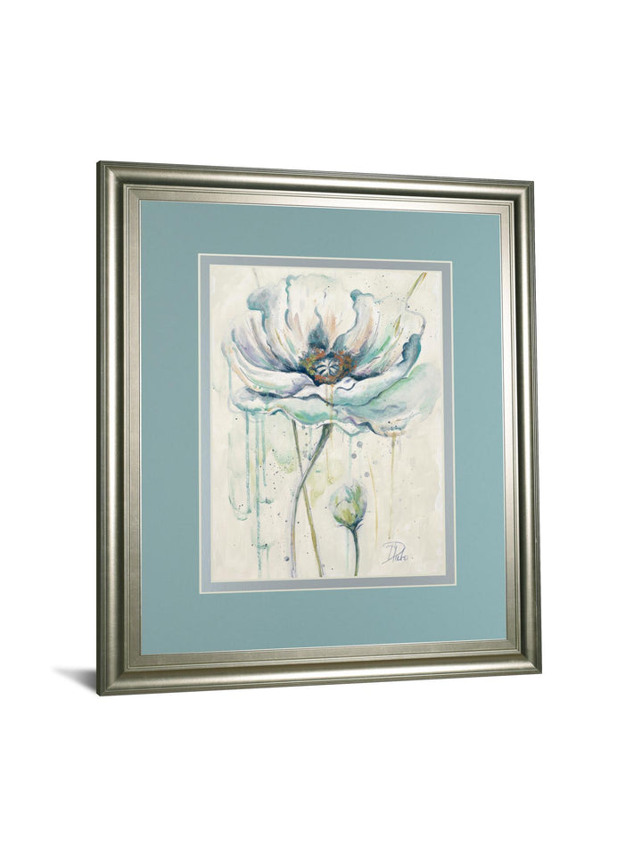 Fresh Poppies Il By Patricia Pinto - Framed Print Wall Art - Blue