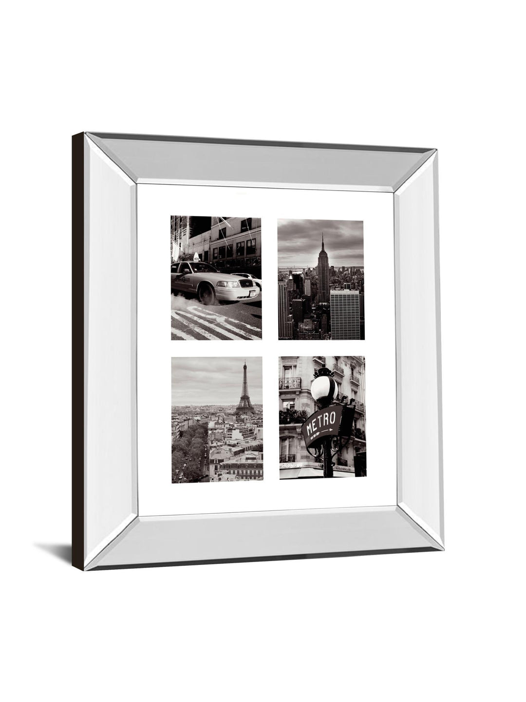 City Composite By Joseph Eta - Mirror Framed Print Wall Art - Black