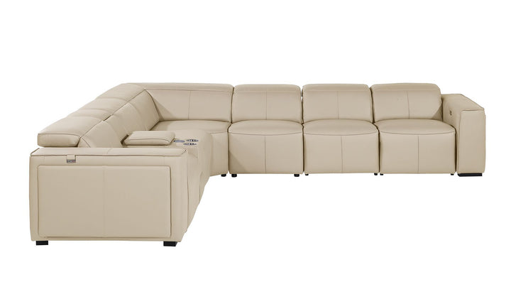 1224 - 7-Piece L-Shaped Sectional Sofa In With 4 Power Recliners &amp; Power Headrests