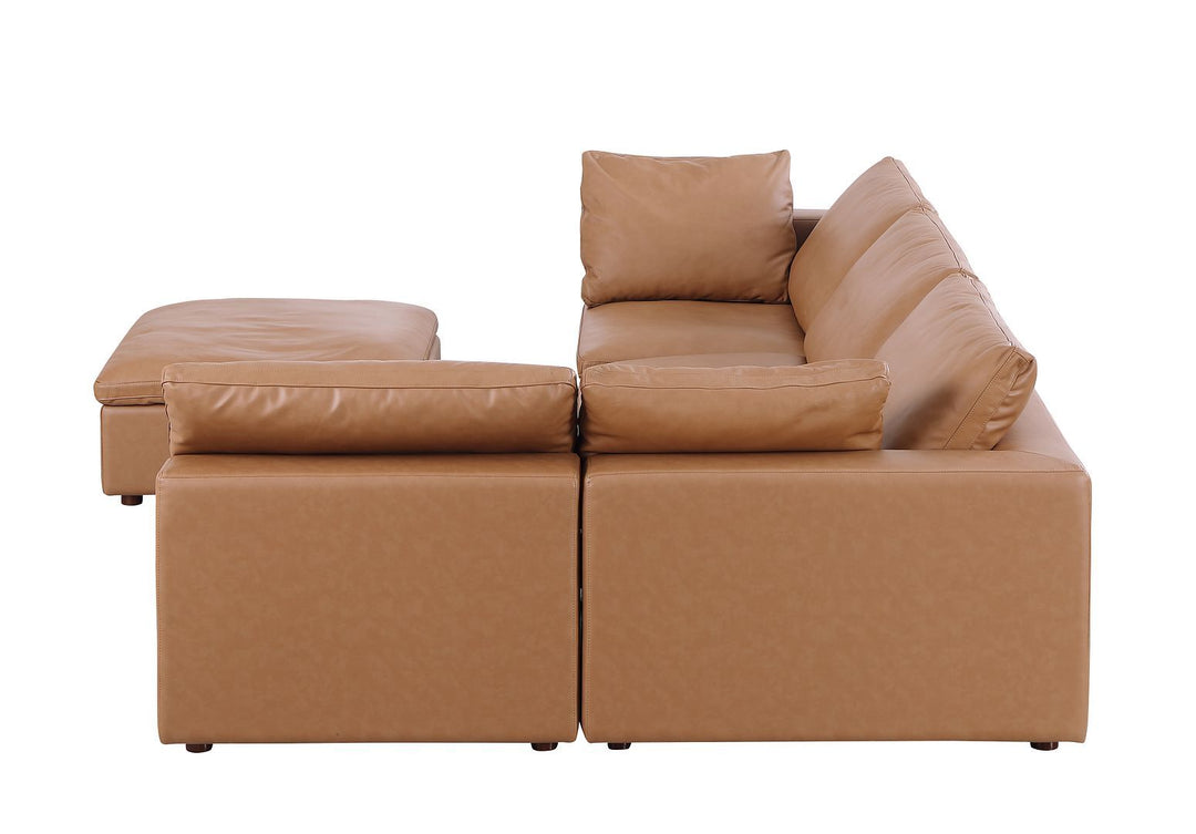 1100 - 5-Piece Right Arm Facing 3-Seat Sectional (Top-Grain Italian Leather)