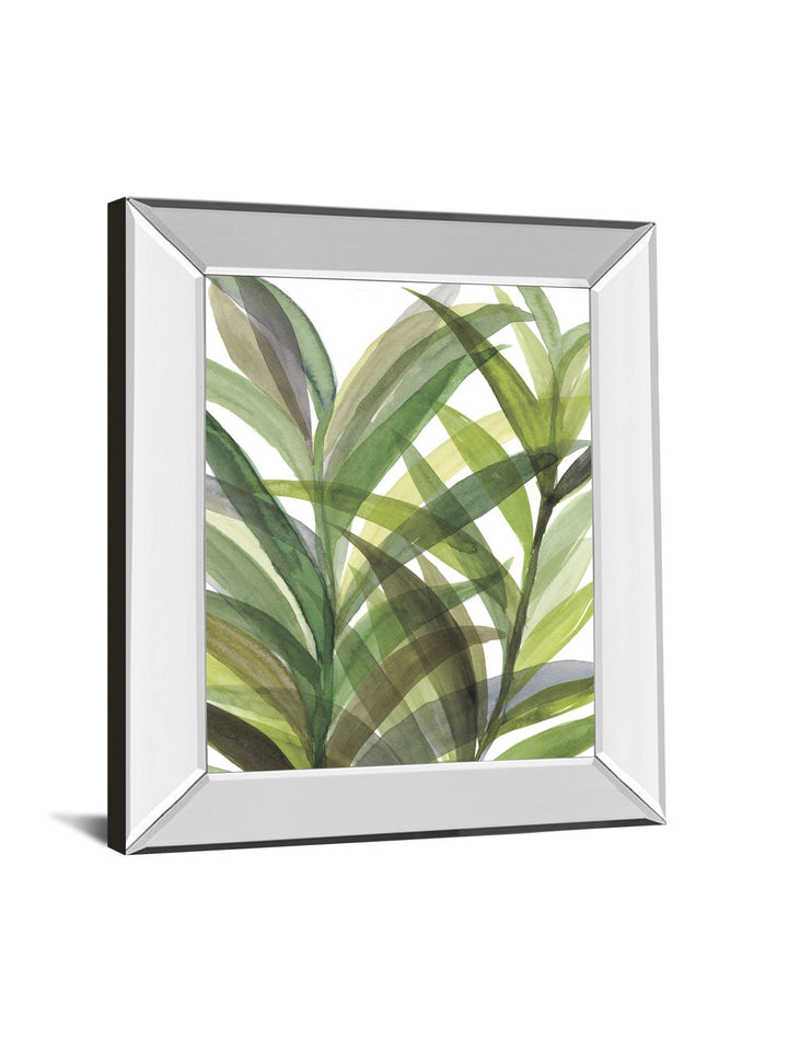 Tropical Greens Il By Rebecca Meyers - Mirror Framed Print Wall Art - Green