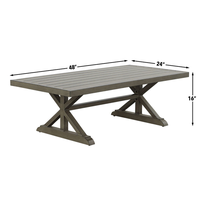 Jones - Outdoor Aluminum Coffee Table - Brown