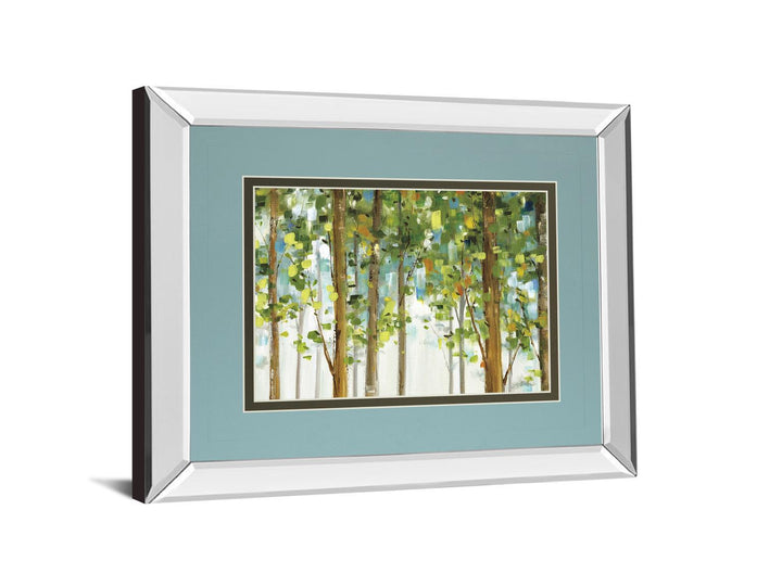 Forest Study I Crop By Lisa Audit Mirror Framed Print Wall Art - Green