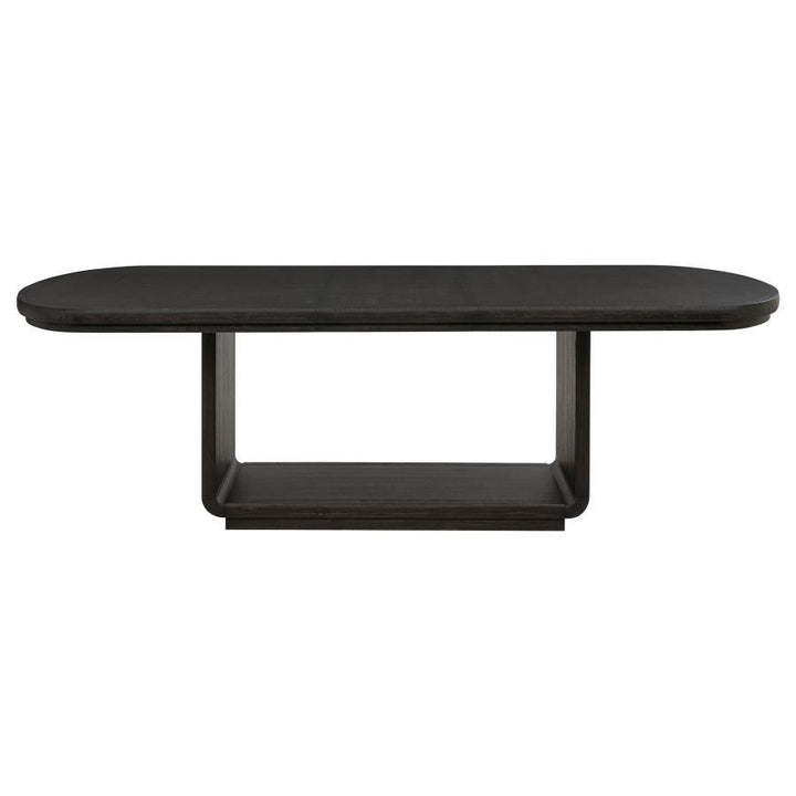 Leandro - 9 Piece Rectangular Dining Table Set - Cream / Burnished Black