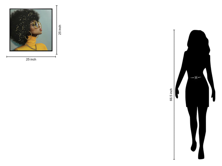 Golden Gaze Icon - 25" x 25" Framed Wall Art