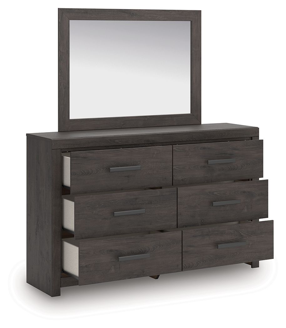 Prendonea - Charcoal - Dresser and Mirror