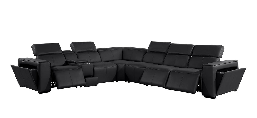 1224 - 7-Piece L-Shaped Sectional Sofa In With 3 Power Recliners &amp; Power Headrests