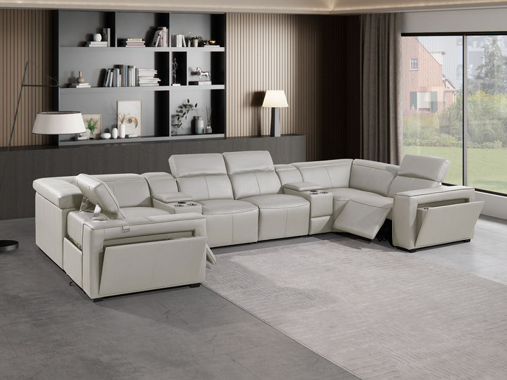 1224 - 8-Piece U-Shaped Sectional Sofa In With 2 Power Recliners &amp; Power Headrests
