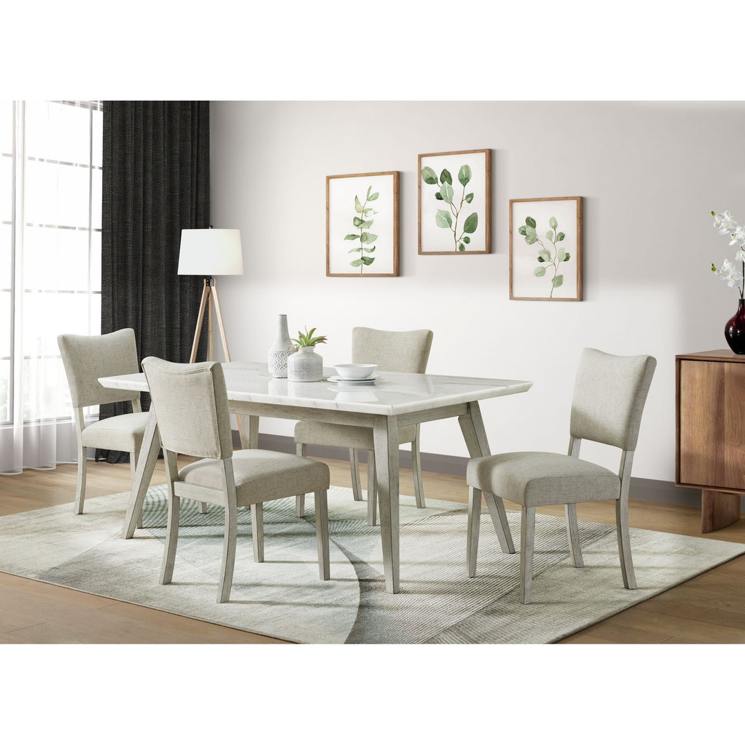 Bette - Dining Table with Marble Top - White