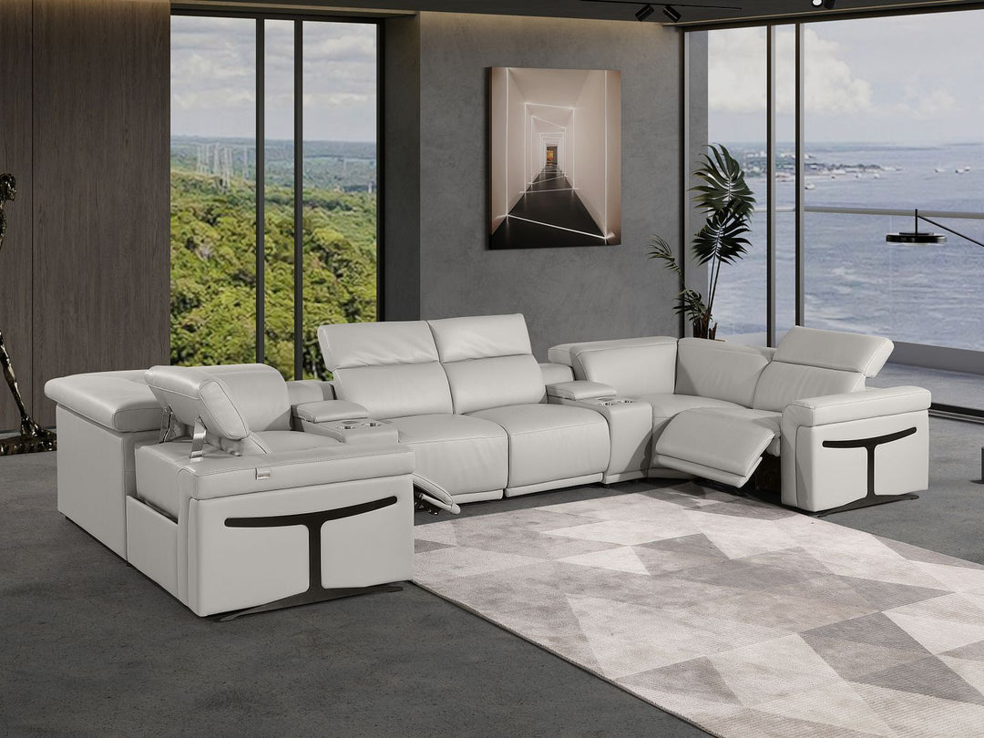 1126 - 8-Piece U-Shaped Sectional Sofa In With 2 Power Recliners &amp; Power Headrests