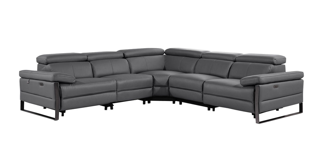1246 - 5-Piece L-Shaped Modular Power Reclining Sectional With Power Headrests
