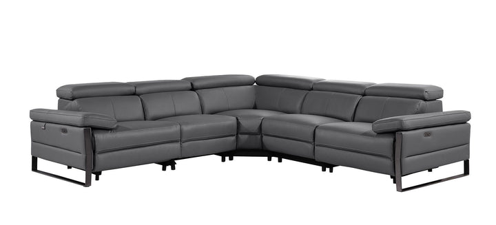1246 - 5-Piece L-Shaped Modular Power Reclining Sectional With Power Headrests