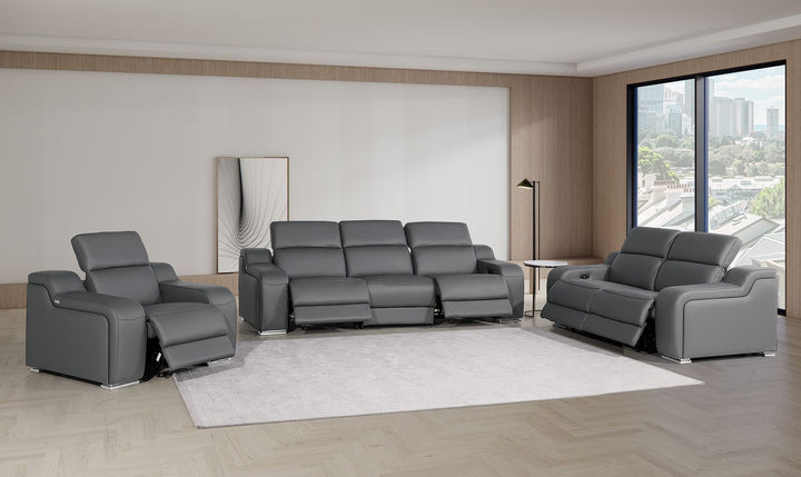 1116 - 6-Piece Modular Power Reclining Sofa, Loveseat &amp; Chair Set In With 5 Power Recliners &amp; Power Headrests
