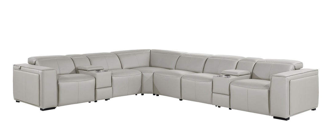 1224 - 8-Piece L-Shaped Sectional Sofa In With 4 Power Recliners &amp; Power Headrests