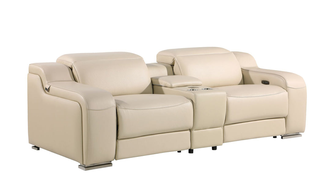 1116 - 3-Piece Modular Power Reclining Console Loveseat In With 2 Power Recliners &amp; Power Headrests
