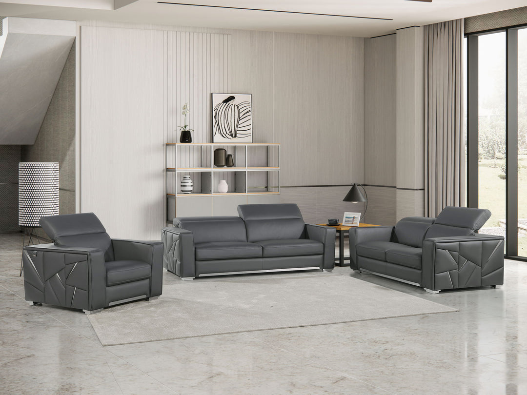 1120 - Top Grain Italian Leather Living Room Set