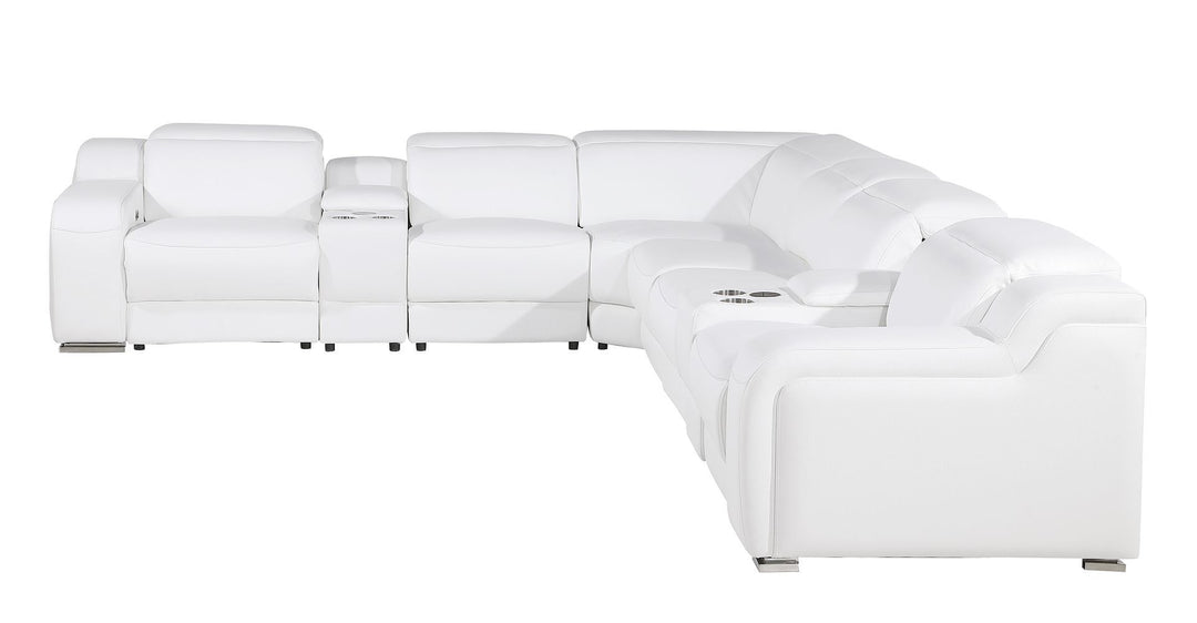 1116 - 8-Piece L-Shaped Sectional Sofa In With 4 Power Recliners &amp; Power Headrests