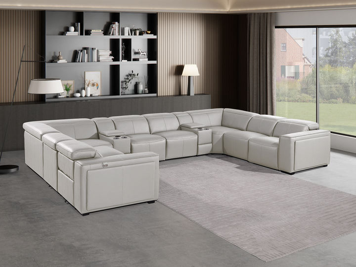 1224 - 10-Piece U-Shaped Sectional Sofa In With 4 Power Recliners & Power Headrests