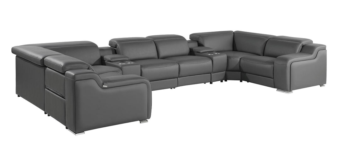 1116 - 8-Piece U-Shaped Sectional Sofa In With 4 Power Recliners &amp; Power Headrest
