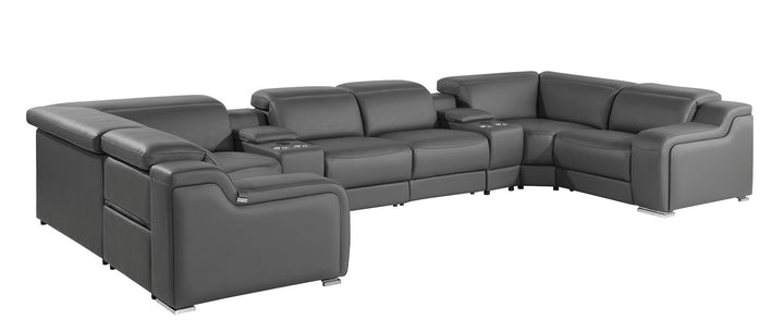 1116 - 8-Piece U-Shaped Sectional Sofa In With 4 Power Recliners &amp; Power Headrest
