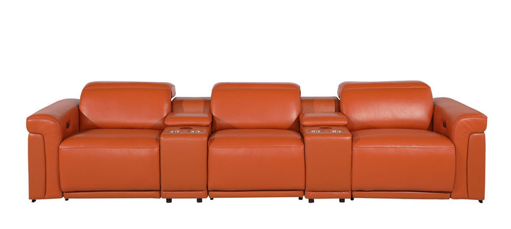 1126 - 5-Piece Modular Power Reclining Sofa In With 3 Power Recliners &amp; Power Headrests