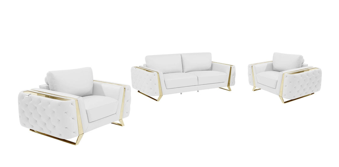 1050 - 3-Piece Sofa Set - White