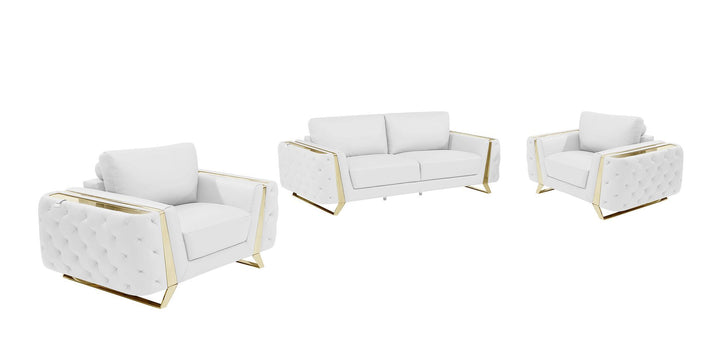 1050 - 3-Piece Sofa Set - White