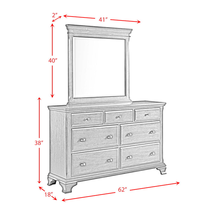 Canton - Cherry Dresser & Mirror Set