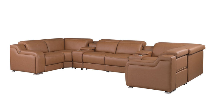 1116 - 8-Piece U-Shaped Sectional Sofa In With 4 Power Recliners &amp; Power Headrest