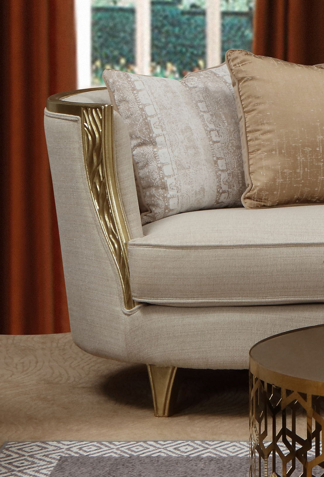 Cora - Loveseat - Gold