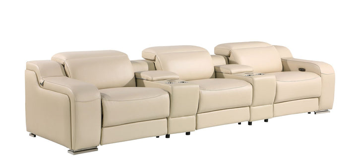 1116 - 5-Piece Modular Power Reclining Sofa In With 3 Power Recliners &amp; Power Headrests