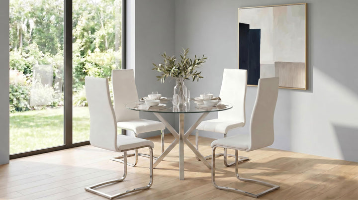 Montclair Upholstered Dining Side Chair White (Set of 4)