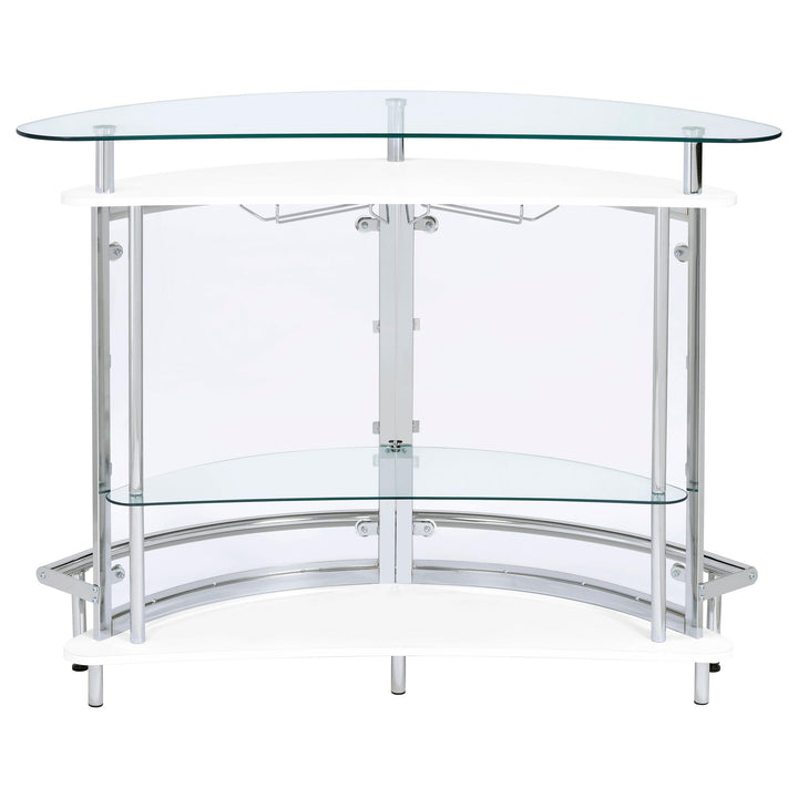 Amarillo Freestanding Glass Top Home Bar Wine Cabinet White