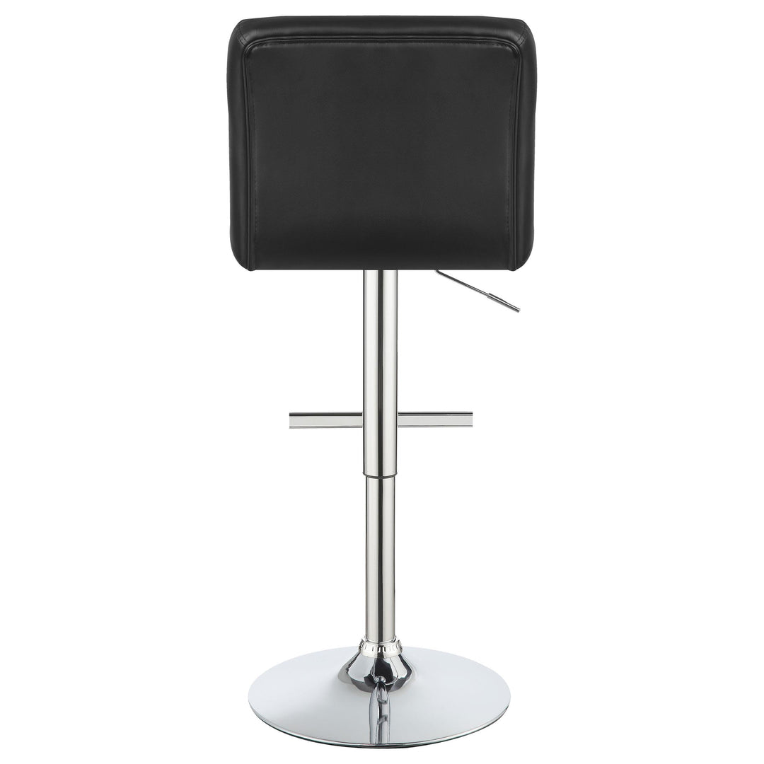 Lenny Tufted Adjustable Leatherette Bar Stool Black (Set of 2)