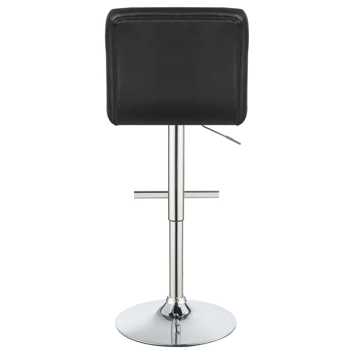 Lenny Tufted Adjustable Leatherette Bar Stool Black (Set of 2)