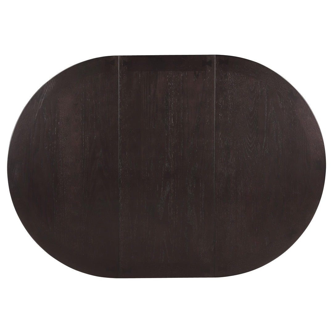 Lavon Oval 60-inch Wood Extension Leaf Dining Table Espresso