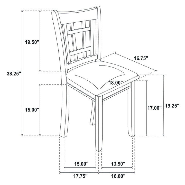 Lavon Wood Dining Side Chair Black and Espresso (Set of 2)