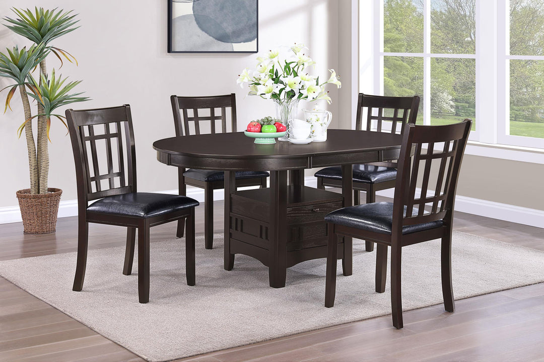 Lavon Wood Dining Side Chair Black and Espresso (Set of 2)