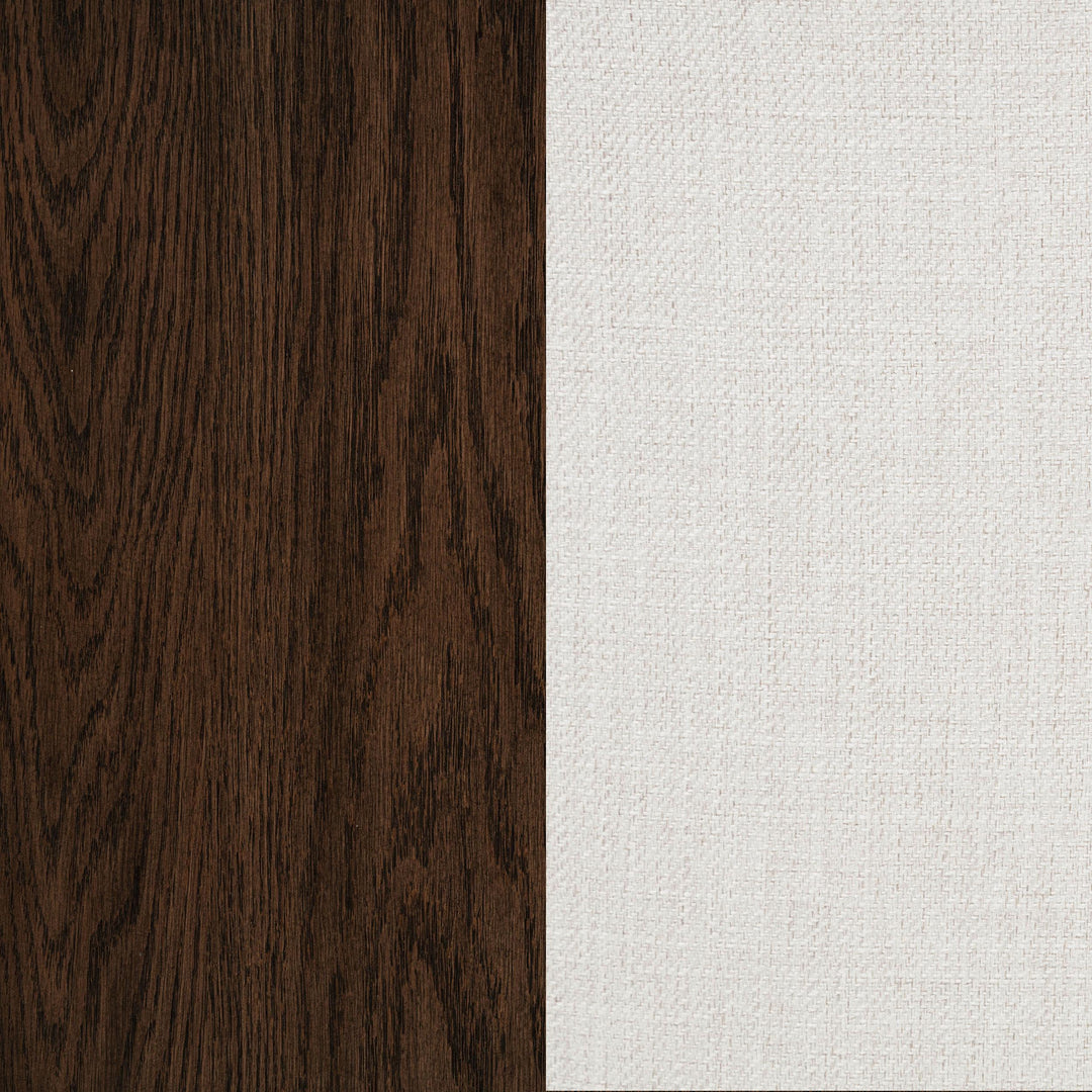 Baney Fabric Upholstered Dining Side Chair Cream and Dark Oak