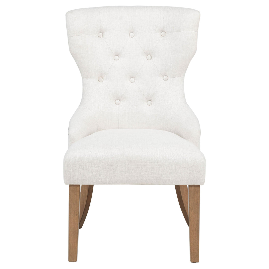 Baney Fabric Upholstered Dining Side Chair Beige and Rustic Honey