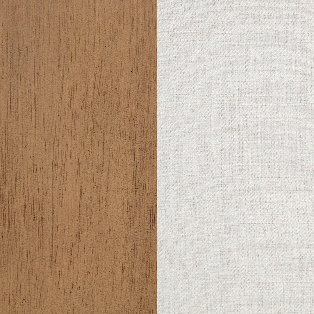 Baney Fabric Upholstered Dining Side Chair Beige and Rustic Honey