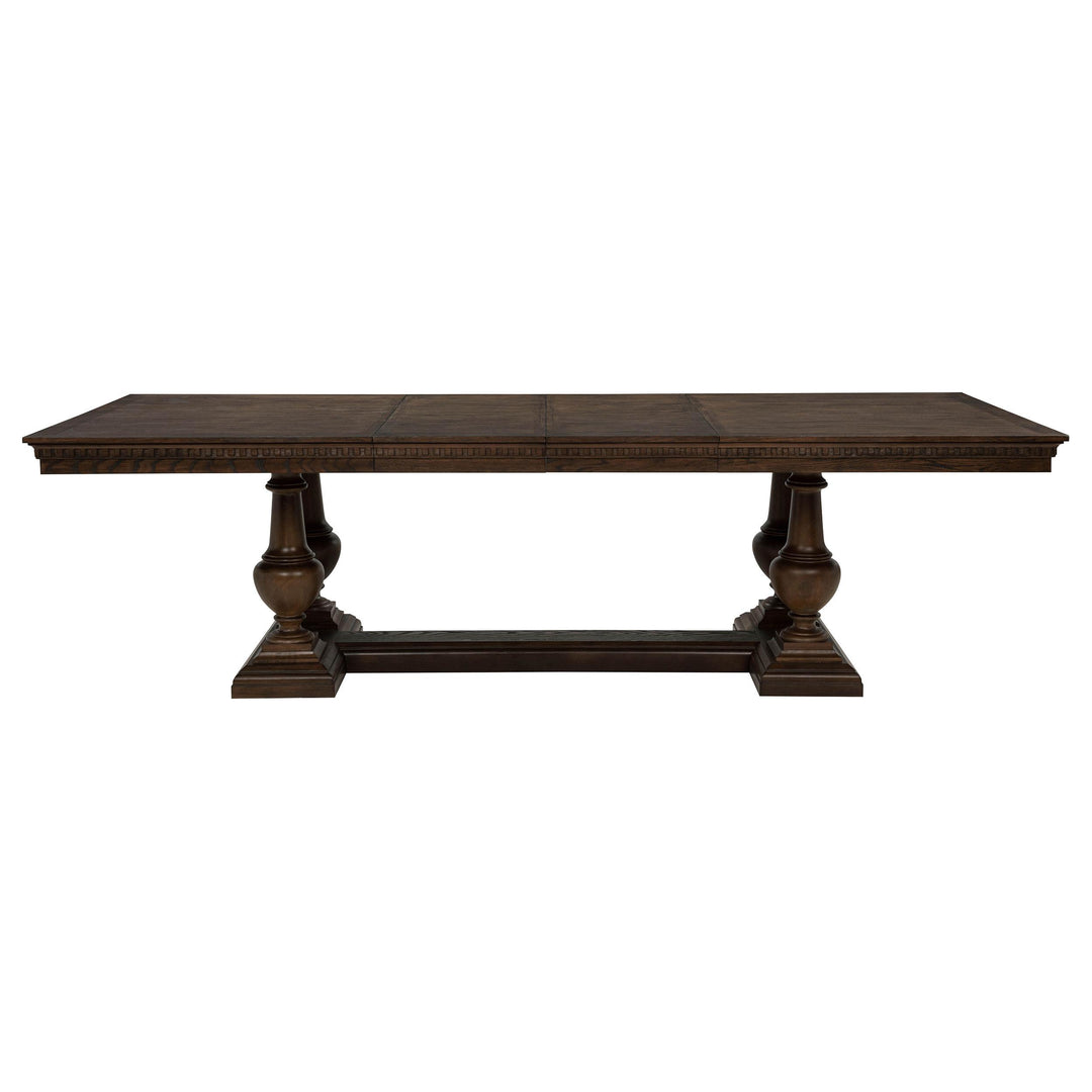 Ridgewell 9-piece Rectangular Trestle Dining Set Dark Oak