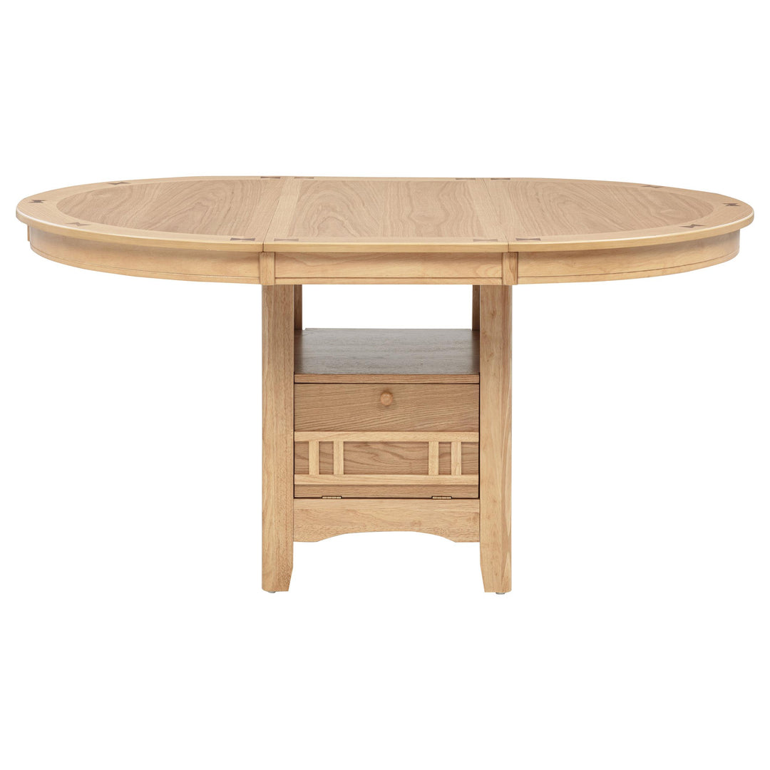 Lavon 5-piece Oval Extension Leaf Dining Set Light Oak