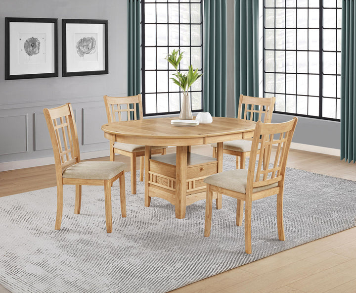 Lavon Oval 60-inch Wood Extension Leaf Dining Table Light Oak
