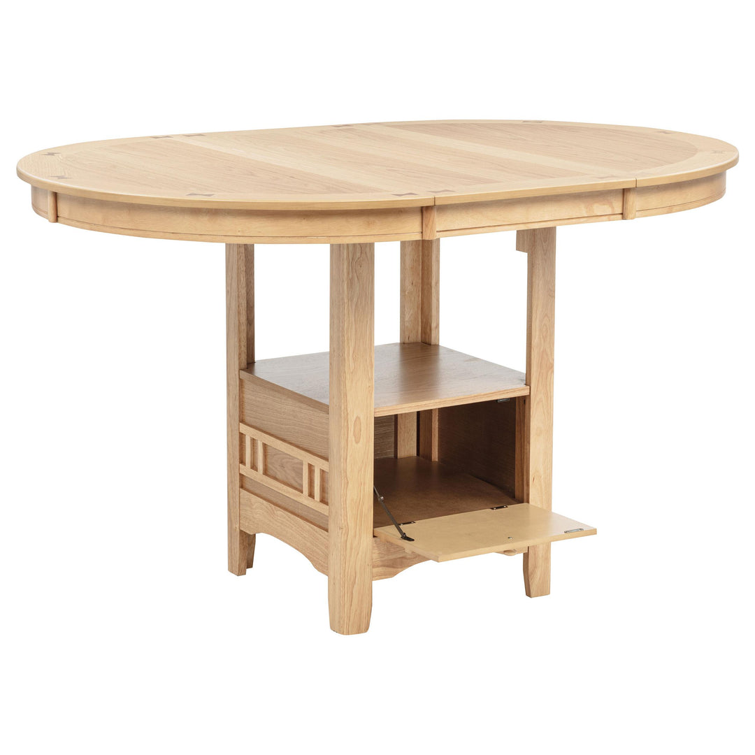 Lavon Oval 60-inch Counter Height Extension Dining Table Light Oak