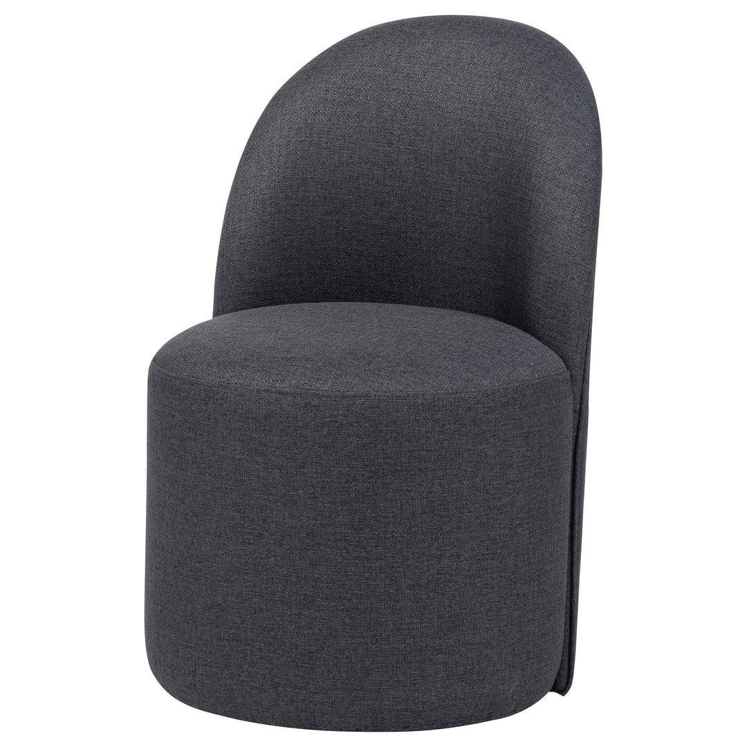 Aubrey Upholstered Barrel Dining Side Chair Charcoal (Set of 2)