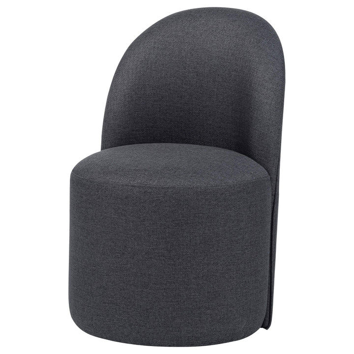 Aubrey Upholstered Barrel Dining Side Chair Charcoal (Set of 2)