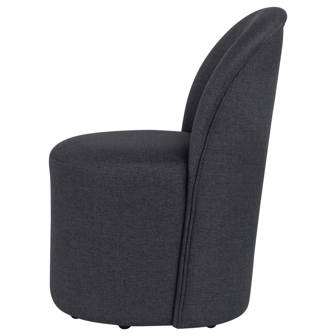 Aubrey Upholstered Barrel Dining Side Chair Charcoal (Set of 2)