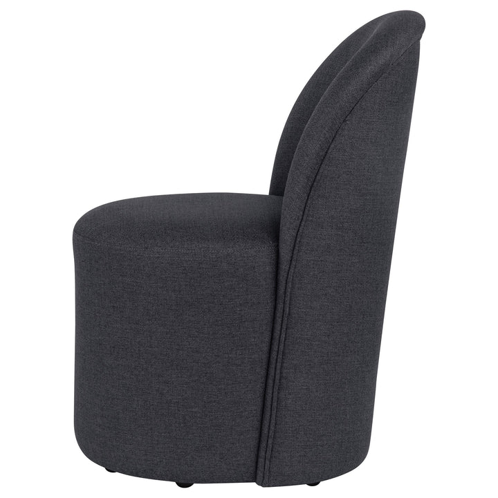 Aubrey Upholstered Barrel Dining Side Chair Charcoal (Set of 2)