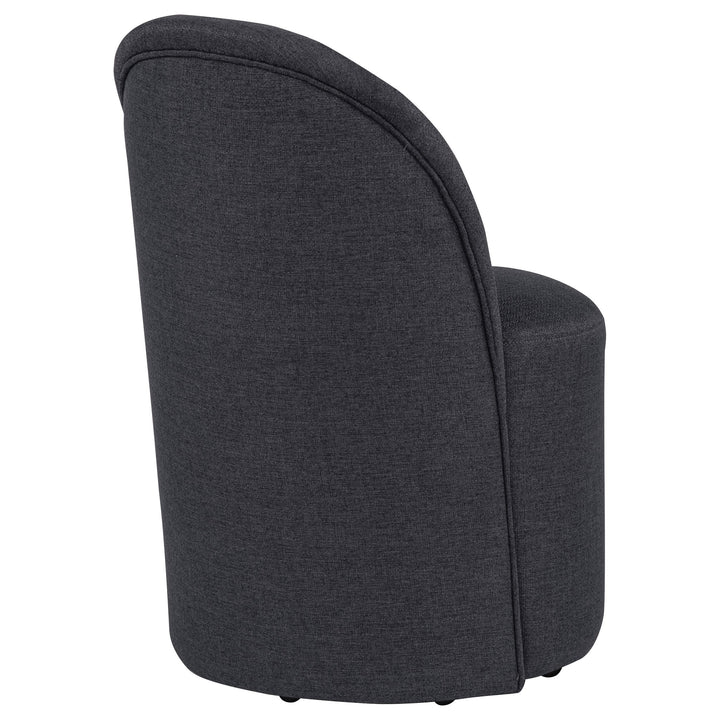 Aubrey Upholstered Barrel Dining Side Chair Charcoal (Set of 2)